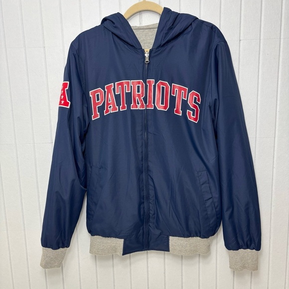 NFL Other - NFL New England Patriots reversible Blue Gray Jacket with Logo Size M